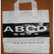 Logo impresso saco de compras de plástico com alça